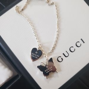 Gucci- butterfly heart charm bracelet